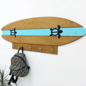 Surfboard coat rack Towel holder Surfboard hooks Custom size and colors Beach house decor