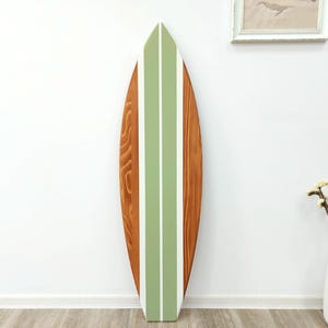 Surfboard wall art decor Wooden surf sign for beachy themed room Custom colors Surf lover gift