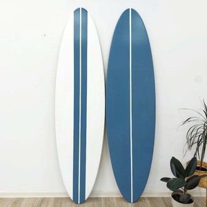 Surfboard Wall Art Decor Surf themed interior design Custom colors Beach Coastal decor Decorative surf board