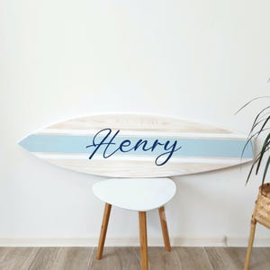 Personalized Surfboard Sign, Nautical Nursery Decor, Baby Boy Gift