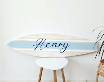 Personalized Surfboard Sign, Nautical Nursery Decor, Baby Boy Gift