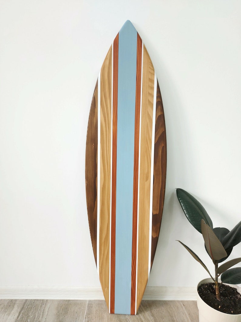 Decorative surfboard vintage beach decor wall art sign table top image 3