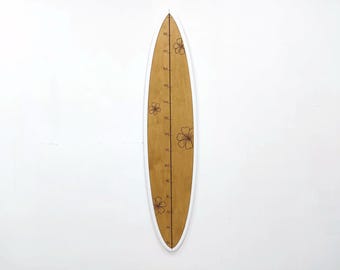 Wooden Surfboard Height Chart - Kids Growth Ruler - Coastal Wall Decor - Surf Nursery Decor