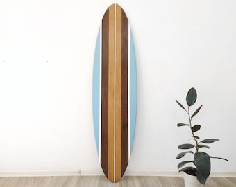 Houten muurkunst surfplank – Woondecoratie kust – decoratieve surfplank