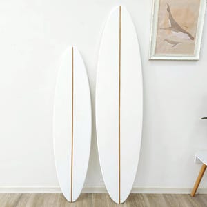 White Surfboard Wall Art Decor Surfboard sign for beach themed interior Artwork Customizable colors Beach Coastal decor