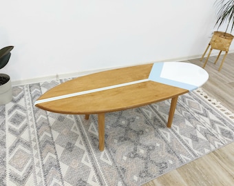 Surfboard coffee table for Beach House Custom Furniture Surf decor