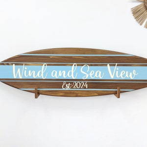Logo Business Sign Surfboard Wall Art Decor Customizable Wooden Sign