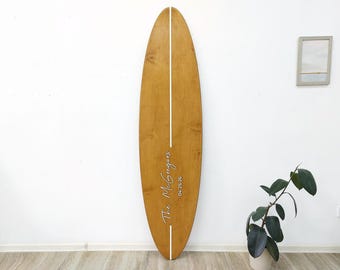 Personalized Surfboard Wedding Guest Book - Wooden Wedding Sign Alternative
