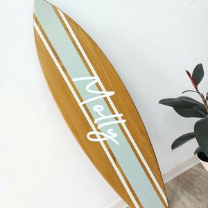 Unique Above Crib Name Plaque Personalized Surfboard Name Sign for Girl Baby Room Wall Art Decor Wooden surfboard Nursery Sign