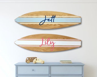 Wood Surfboard Wall Art - Above Crib Sign - Personalized Surfboard Name Sign - Surf Decor - Ocean Themed Nursery