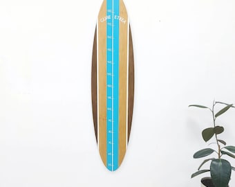 Surfboard Wooden Growth Chart – Coastal Nursery Decor