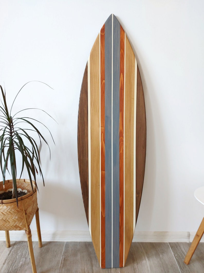 Decorative surfboard vintage beach decor wall art sign table top image 2