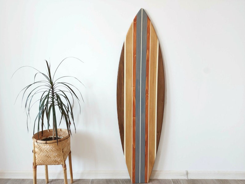 Decorative surfboard vintage beach decor wall art sign table top image 1