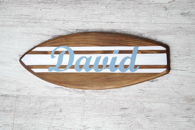 Mini surfboard name plate surf decor personalized surfboard Etsy