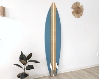 Surfboard Wall Art Decor with Fins Custom colors Beach Coastal decor Decorative surf board