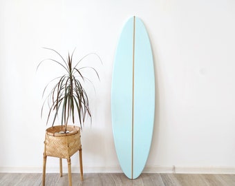 Mint surfboard wall art decor -  Decorative Surfboard Sign with Custom Colors for a Beach Theme Home Decor Guest book sign