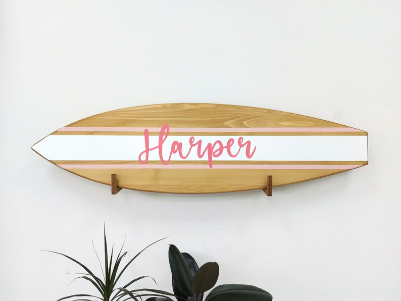 Personalized Surfboard Name Sign - Baby Room Wall Art Decor - Unique ...