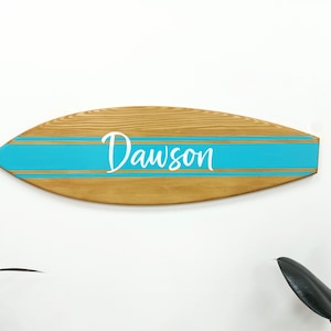 Surf Nursery Sign Custom surfboard wall art decor Personalized name surf board