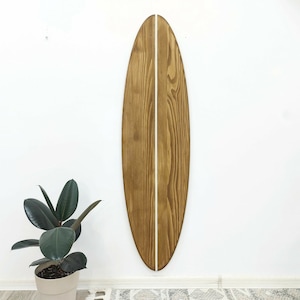 Handcrafted Natural Wood Surfboard Sign Custom Wall Art Decor Decorative Surfboard