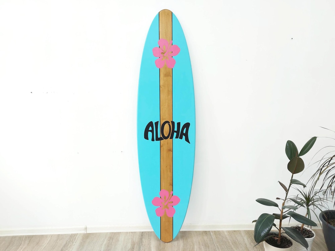 Surfboard Wall Art - Aloha Sign - Hawaiian Decor - Decorative Surf ...