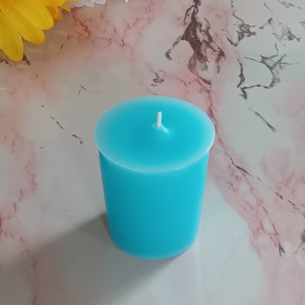 Fresh Rain: Bold Aromatic 15 Hour Scented Votive Candle Sky Blue; Single, 2, 5 & 10 Packs