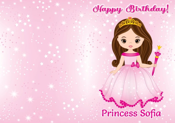 Princess Birthday Card Template Printable Card for Cute Girl | Etsy