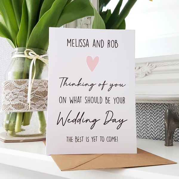 Personalised would be wedding day postponed wedding card