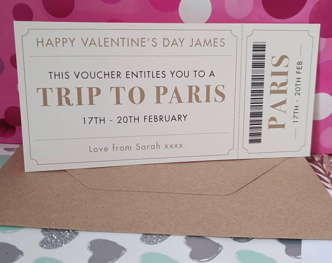 Personalised Birthday/Christmas/Valentine's Ticket/Voucher (ANY TEXT)