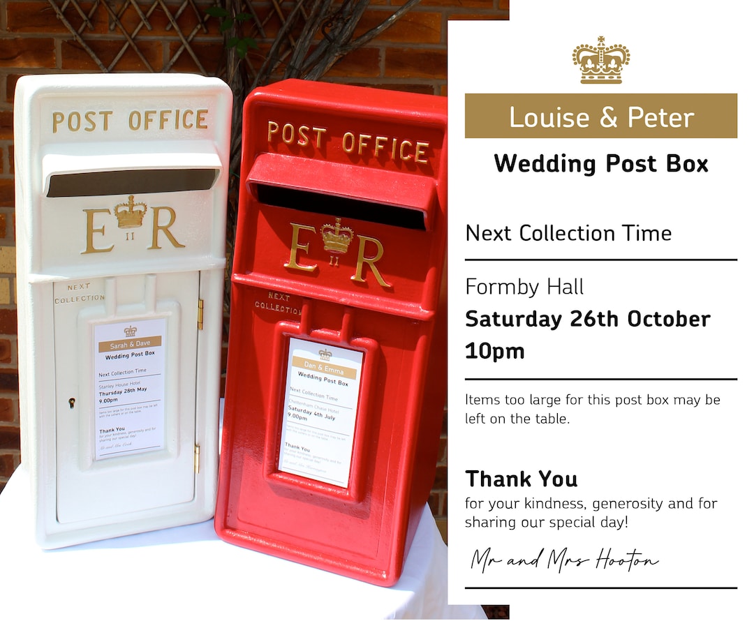 Post Box SIGN ONLY for Weddings, Birthdays, Christenings Etc Post Box