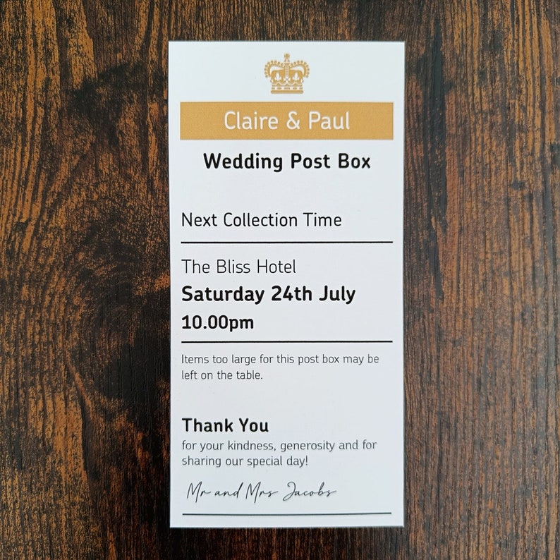 Post Box SIGN Only for Weddings Birthdays Christenings Etc Etsy UK