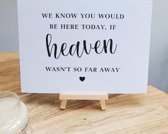 Know you would be here today Heaven wedding sign