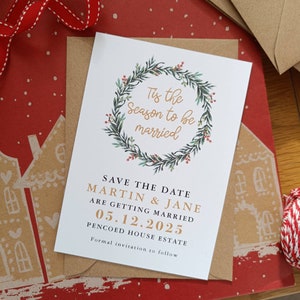 Personalised Christmas Wedding Save the Dates