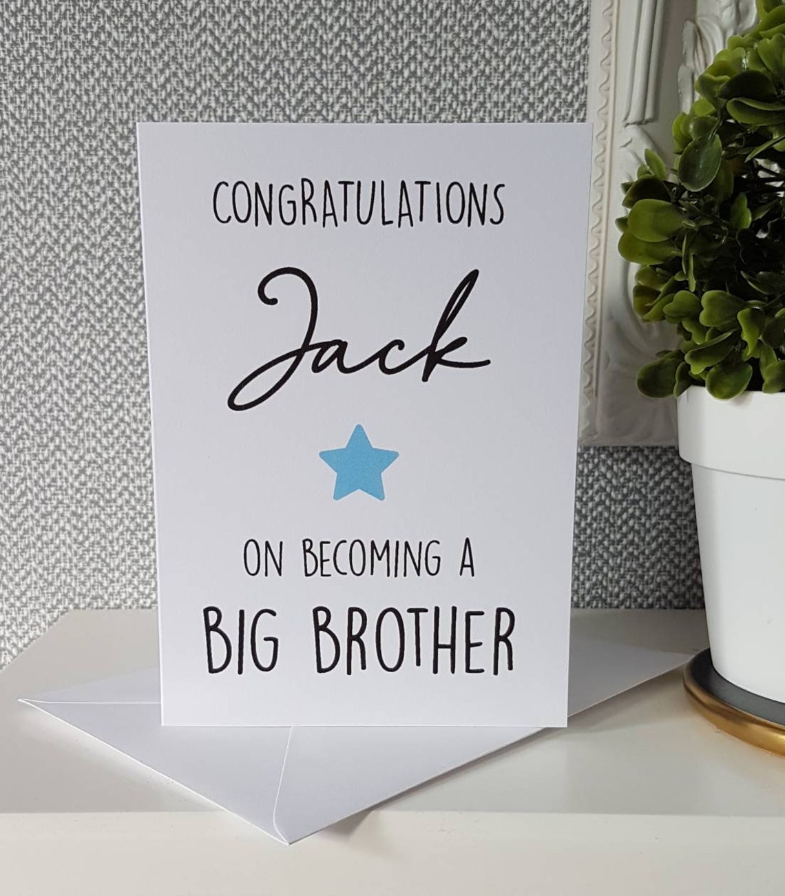 Personalised Congratulations On Becoming A Big Brother Or Big Etsy