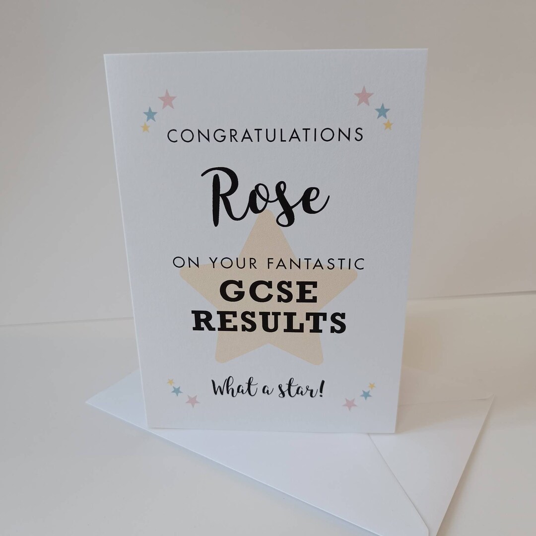 Personalised GCSE Exam Results Congratulations What a Star Card - Etsy