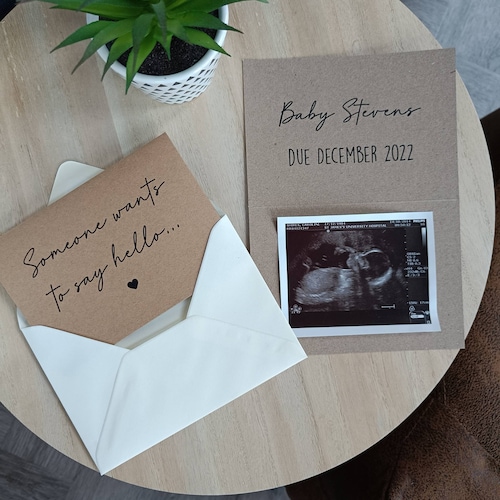 Surprise Pregnancy Announcement Card. Someone Wants to Say Etsy