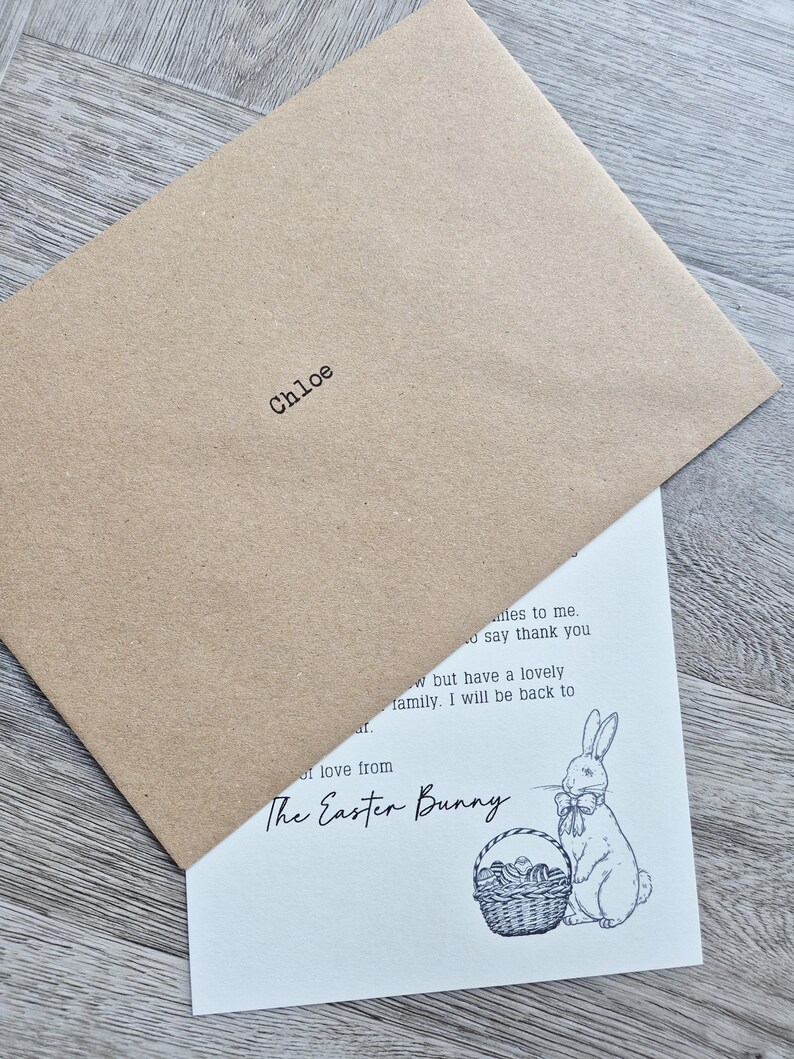 Personalised Easter Bunny Letter A5 Yes