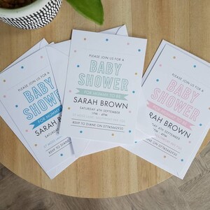 Personalised Baby Shower Invites (pack of 5)