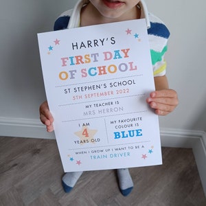First day of school/nursery/year A5, A4 or A3 print