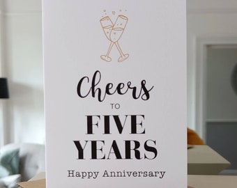 Personalised Happy Anniversary Cheers to Years Card