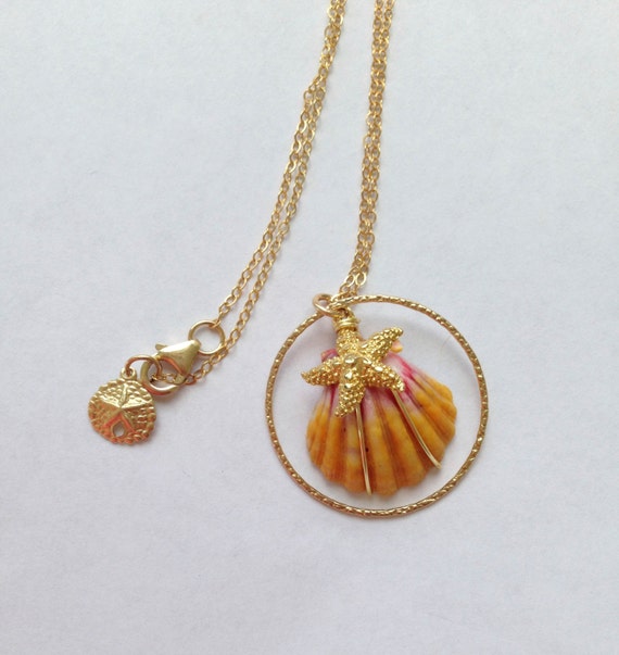 Items similar to Hawaiian Sunrise Shell Necklace with SeaStar on Etsy