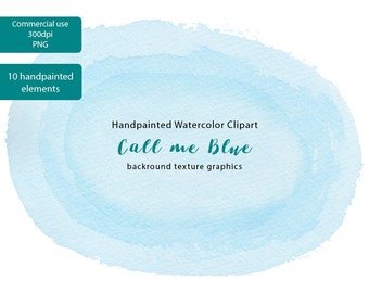 Watercolor Clipart Frame Commercial use PNG, blue watercolor background texture, watercolor frame, LittleAcornGraphics on Etsy
