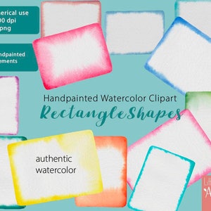 Watercolor Clipart Frame, handpainted watercolor clipart, commercial use, for planner stickers, cardmaking supplies, LittleAcornGraphics