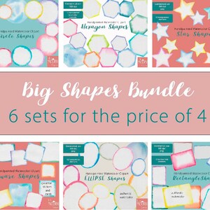 Aquarel Clipart Frame, handbeschilderd commerciële gebruik bundel, vorm frames illustraties, cardmaking scrapbooking, leerkrachten LittleAcornGraphics