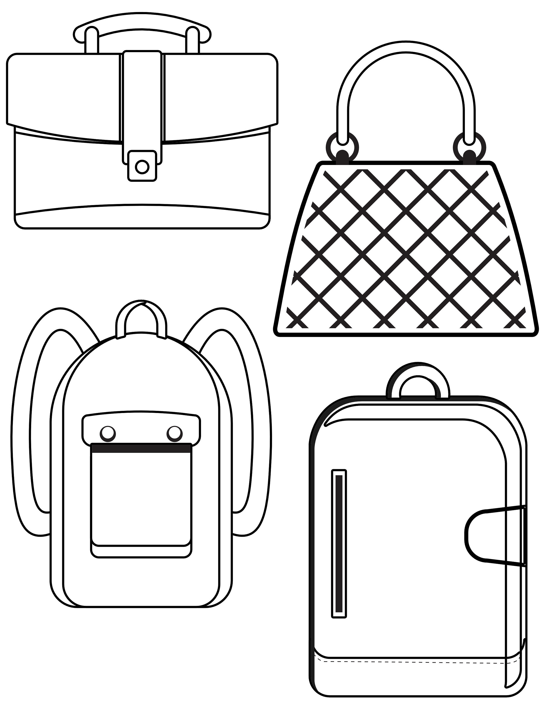 Printable pdf 30 COLORING PAGES BAGS. In total 120 different | Etsy
