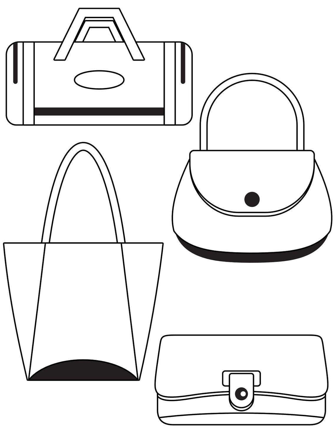 Printable Pdf 30 COLORING PAGES BAGS. in Total 120 Different Etsy