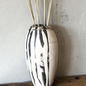 Handmade Raku Pottery Vase - Unique Artisan Pottery for Home Decor