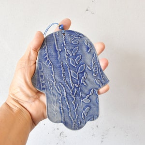Ceramic Hamsa Wall Decor, Handmade Ceramic Good Luck & Protection Symbol
