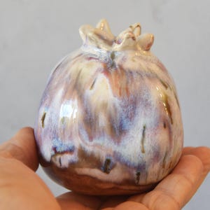 Grenade en céramique faite main : décor Bauhaus judaïque israélien, cadeau de Roch Hachana