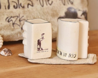 Ceramic Salt & Pepper shakers, Bauhaus TLV ceramic miniature hous, Tel-Aviv souvenir, Made in Israel, Made in Tel-Aviv, Housewarming gift