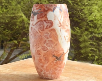 Ceramic Pit Fired vase / Decorative vase / Primitive firings / Housewarming gift / New home gift / migrating birds images